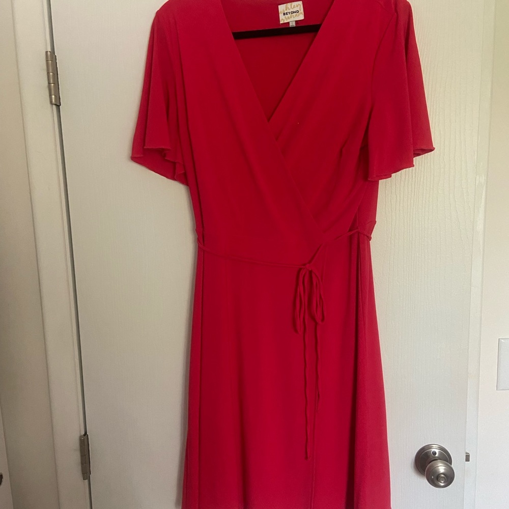 Adorable Hot Pink Wrap Dress with Butterfly Dresses!